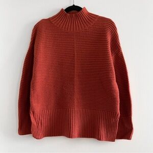 Twik Burnt Red Ribbed Turtleneck Sweater
